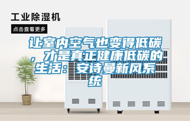 讓室內(nèi)空氣也變得低碳，才是真正健康低碳的生活：安詩曼新風(fēng)系統(tǒng)