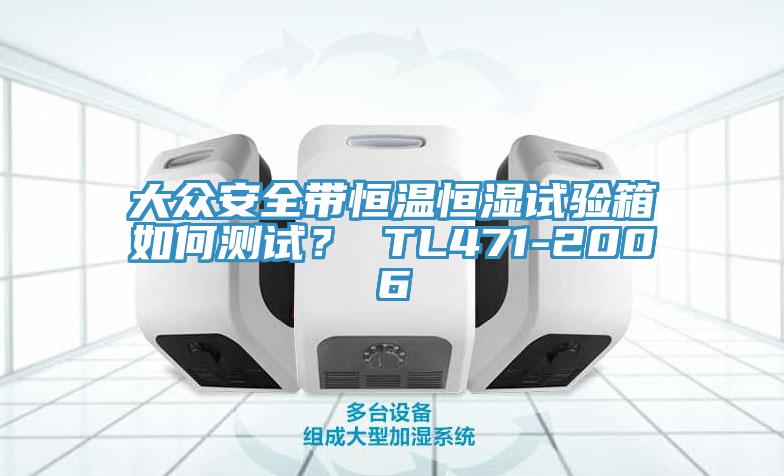 大眾安全帶恒溫恒濕試驗箱如何測試？ TL471-2006