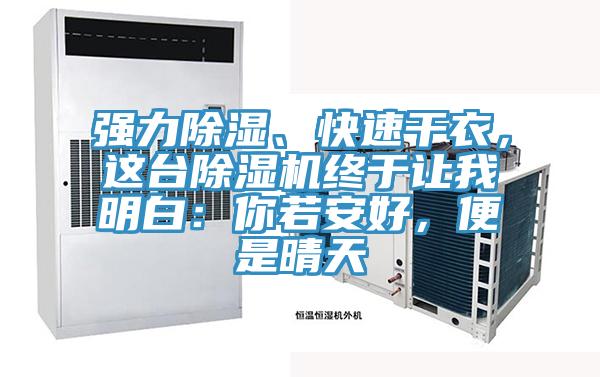 強(qiáng)力除濕、快速干衣，這臺(tái)除濕機(jī)終于讓我明白：你若安好，便是晴天