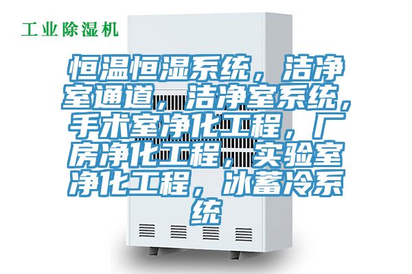 恒溫恒濕系統(tǒng)，潔凈室通道，潔凈室系統(tǒng)，手術(shù)室凈化工程，廠房?jī)艋こ?，?shí)驗(yàn)室凈化工程，冰蓄冷系統(tǒng)