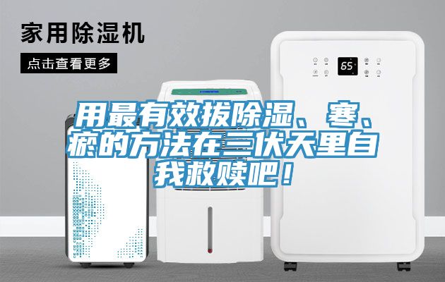 用最有效拔除濕、寒、瘀的方法在三伏天里自我救贖吧！